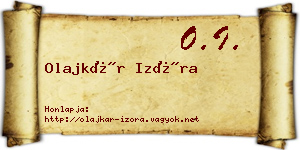 Olajkár Izóra névjegykártya